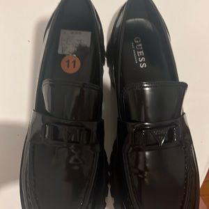 Guess Black platinum penny loafer chunky heel bought at Ross. Worn once